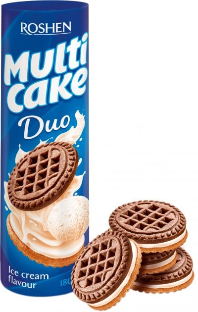 Печиво Roshen Multicake Duo смак пломбіру 180 г (821385) - фото 1