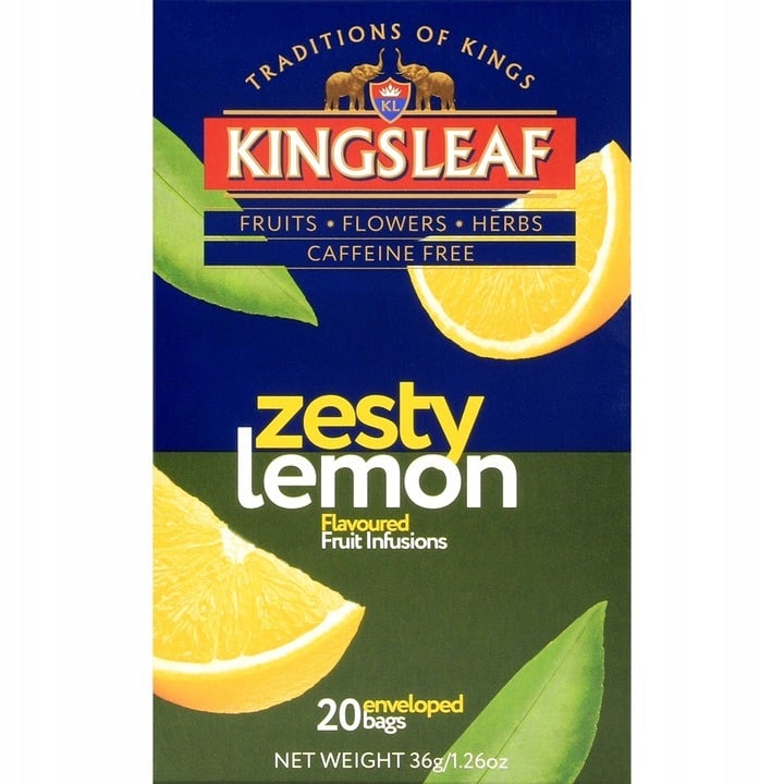 Суміш фруктово-рослинна Kingsleaf Zesty Lemon Пікантний лимон 36 г (20 шт. х 1.8 г) - фото 1