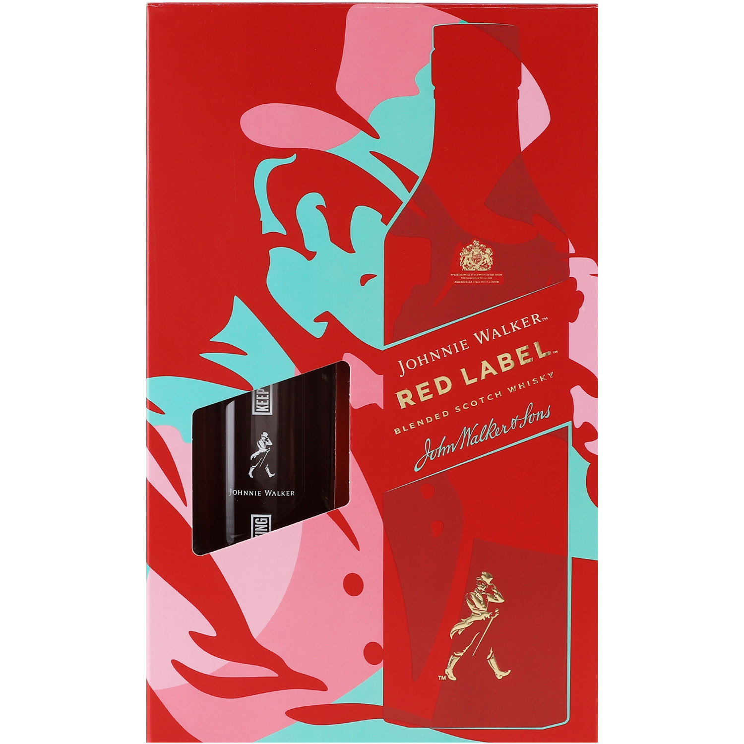 Набір: віскі Johnnie Walker Red label Blended Scotch Whisky 40%, 0,7 л + 2 келихи - фото 1