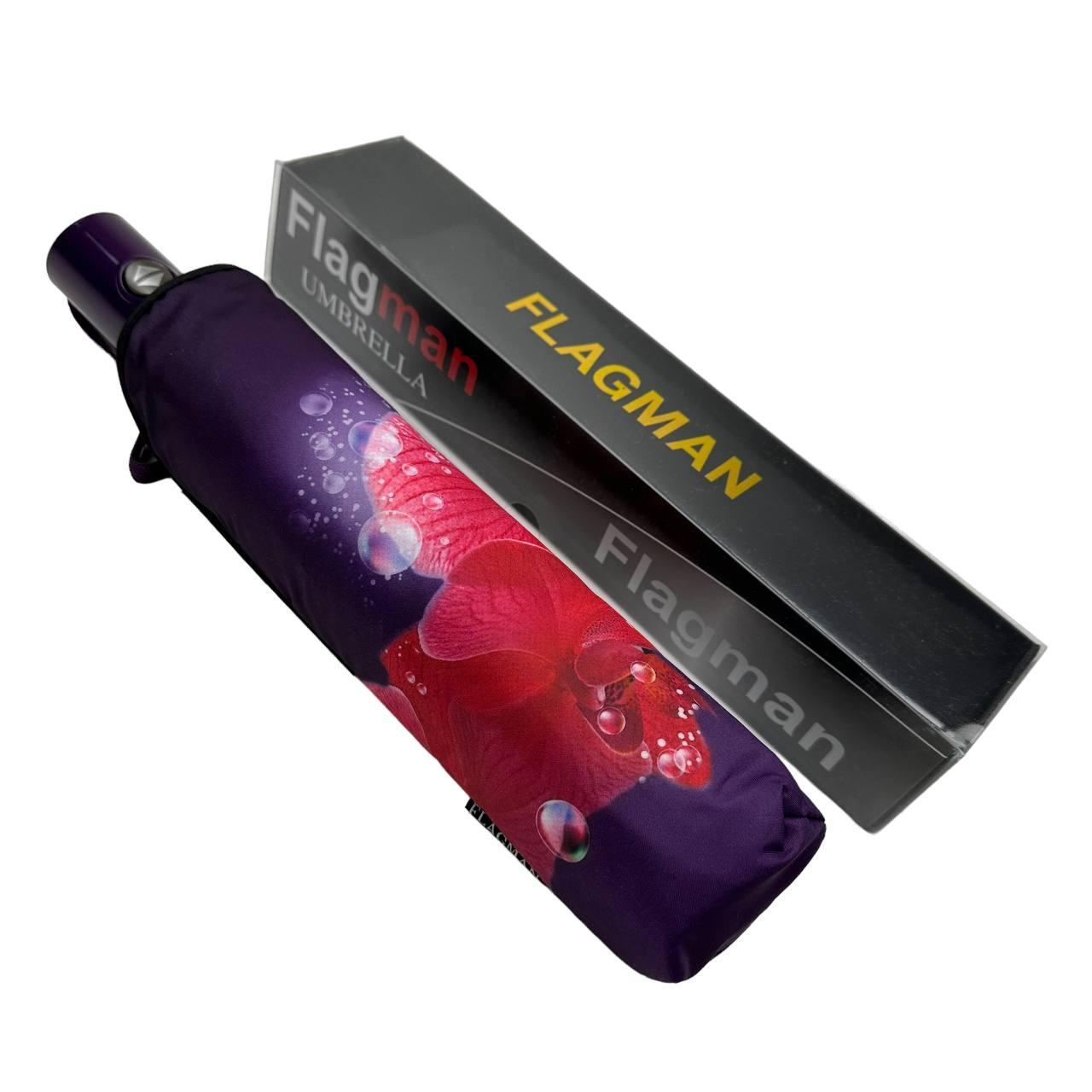 Женский складной зонтик полный автомат The Best 102 см фиолетовый - фото 6