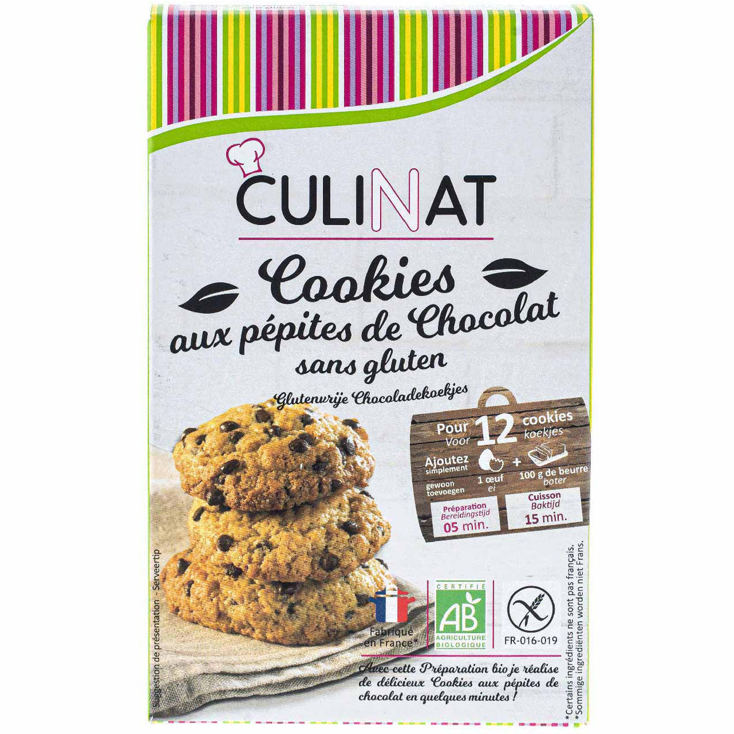 Смесь Culinat для печенья с шоколадными дропсами органическая 260 г - фото 1