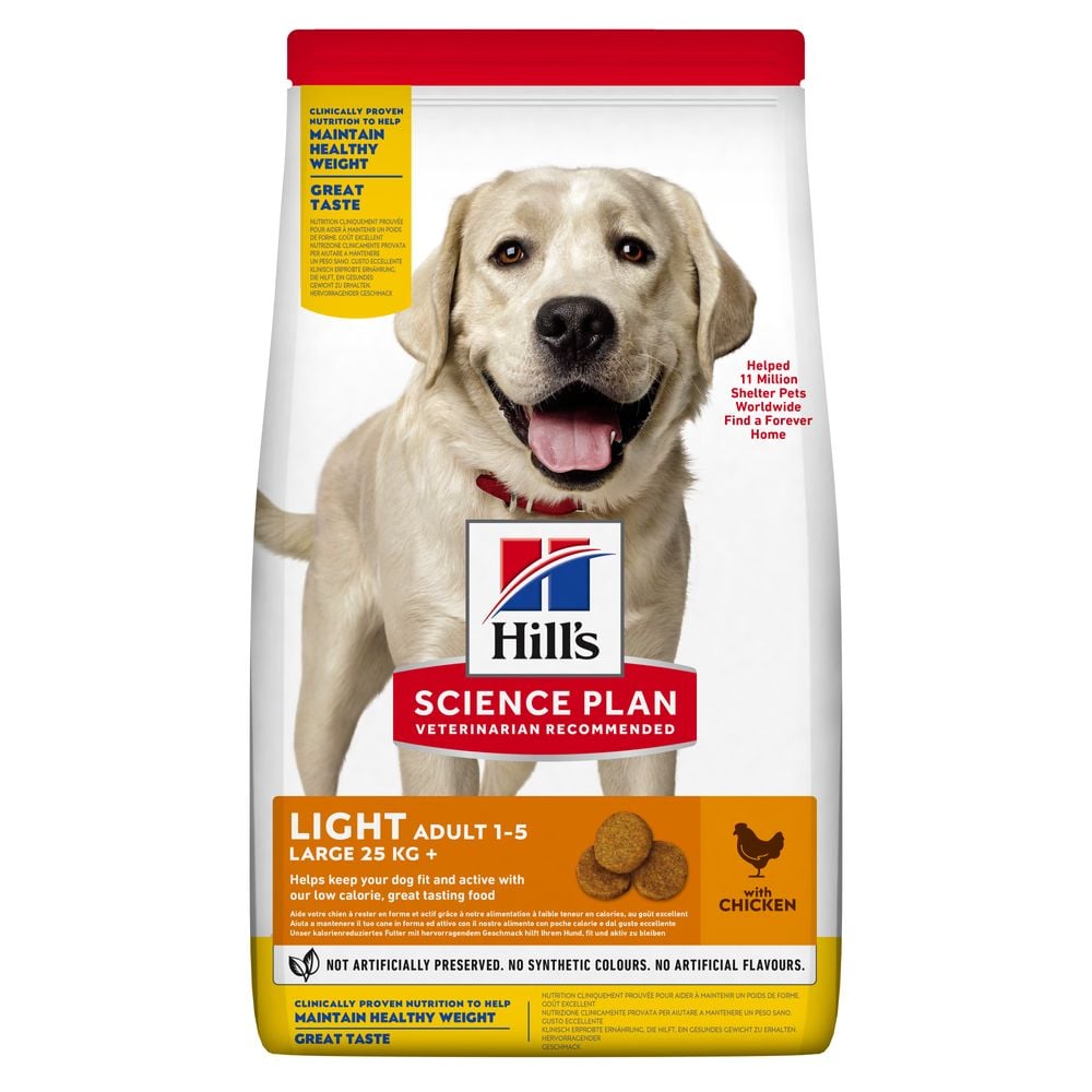 Сухий корм для дорослих собак великих порід Hill’s Science Plan Adult Light Large Breed, для схильних до зайвої ваги, з куркою, 14 кг (604372) - фото 1
