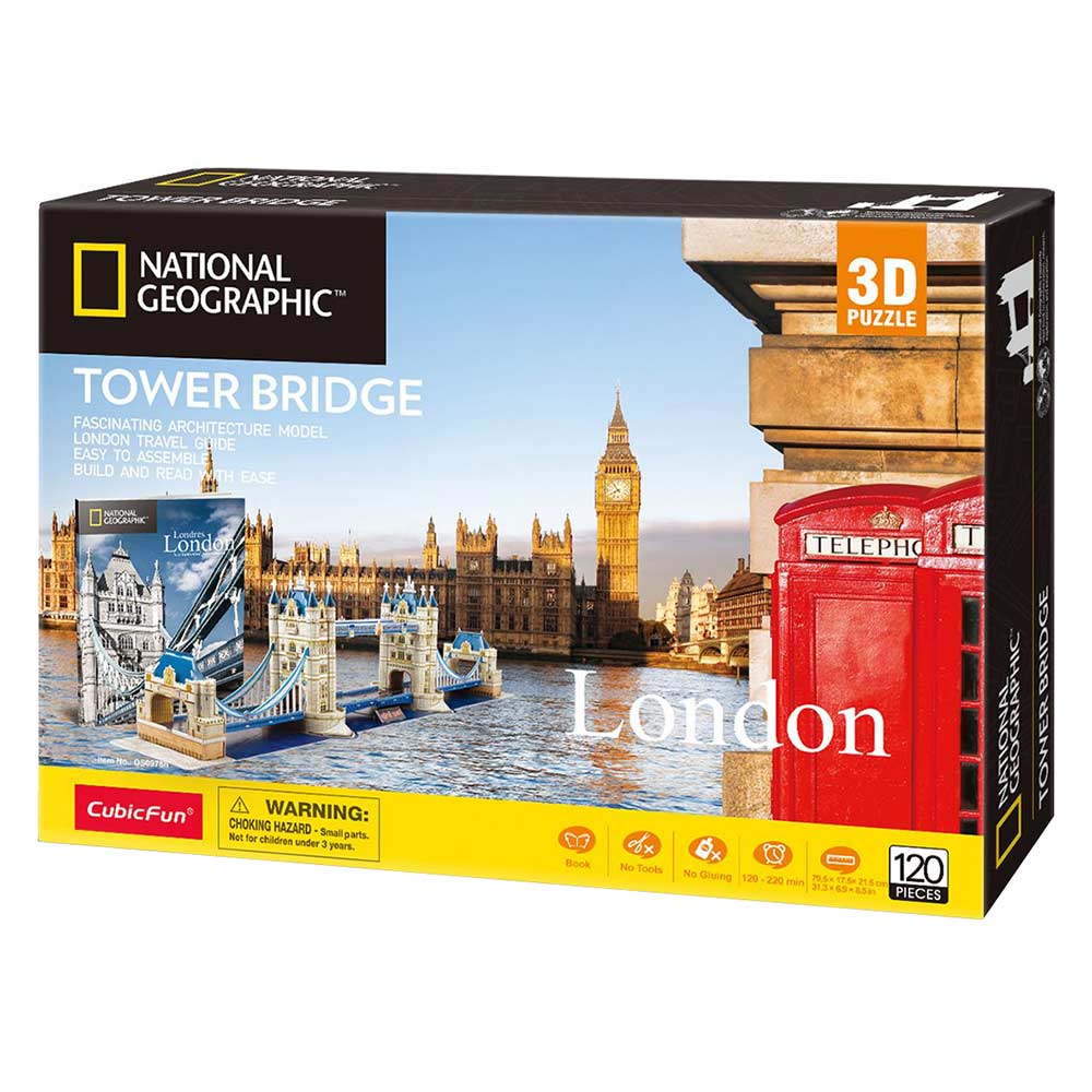 3D Пазл CubicFun National Geographic Тауэрский мост, 120 элементов (DS0978h) - фото 1