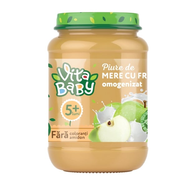 Пюре Vita Baby яблочное, со сливками и сахаром, 180 г - фото 1