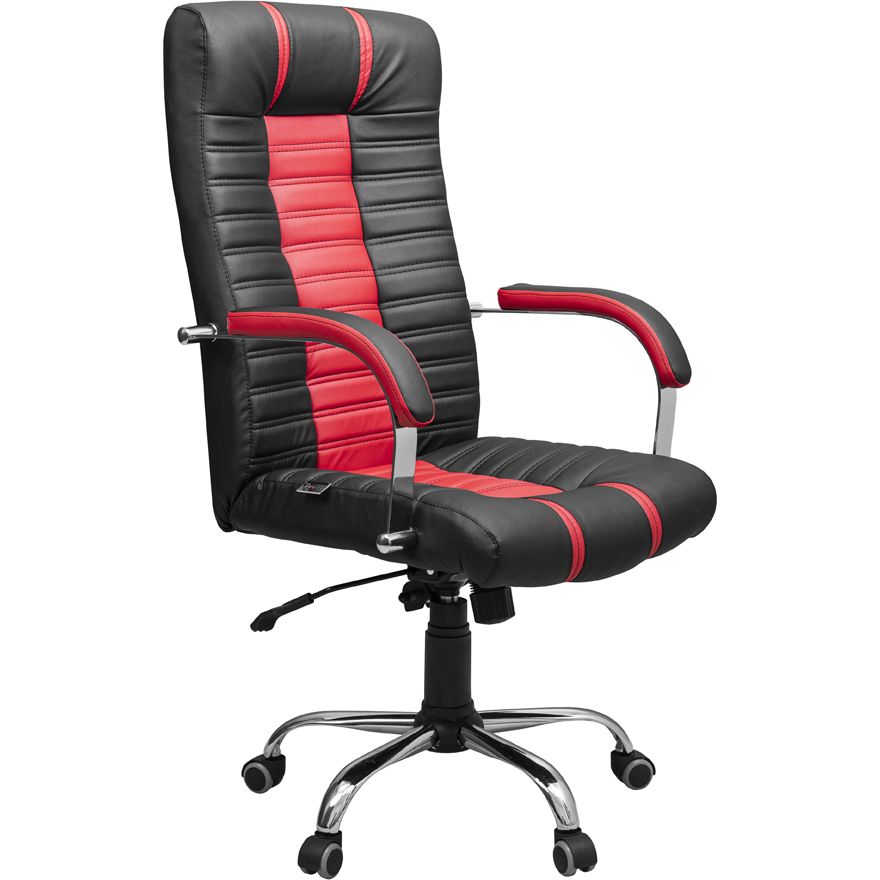 Кресло офисное Richman Атлант Хром M-2 Anyfix Флай черный + красный (RCM-1003) - фото 1