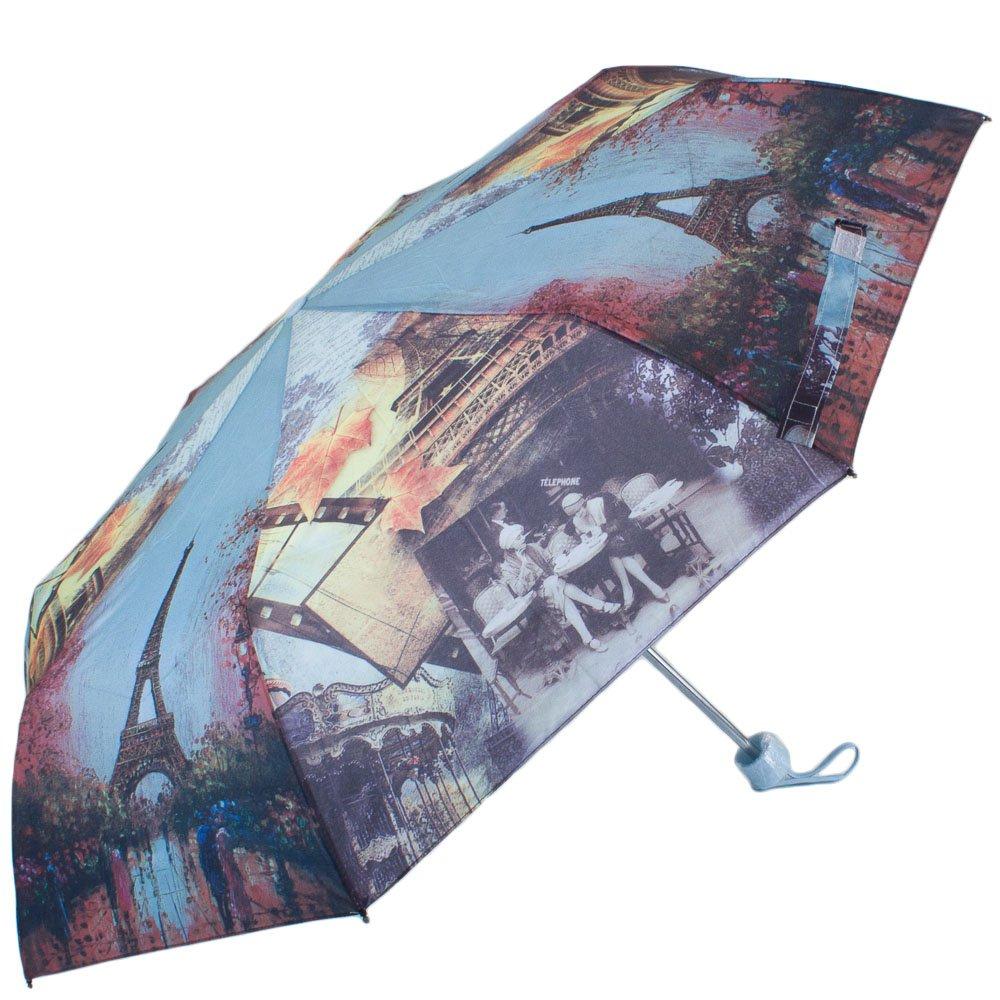Женский складной зонтик механический Magic Rain 97 см голубая - фото 2