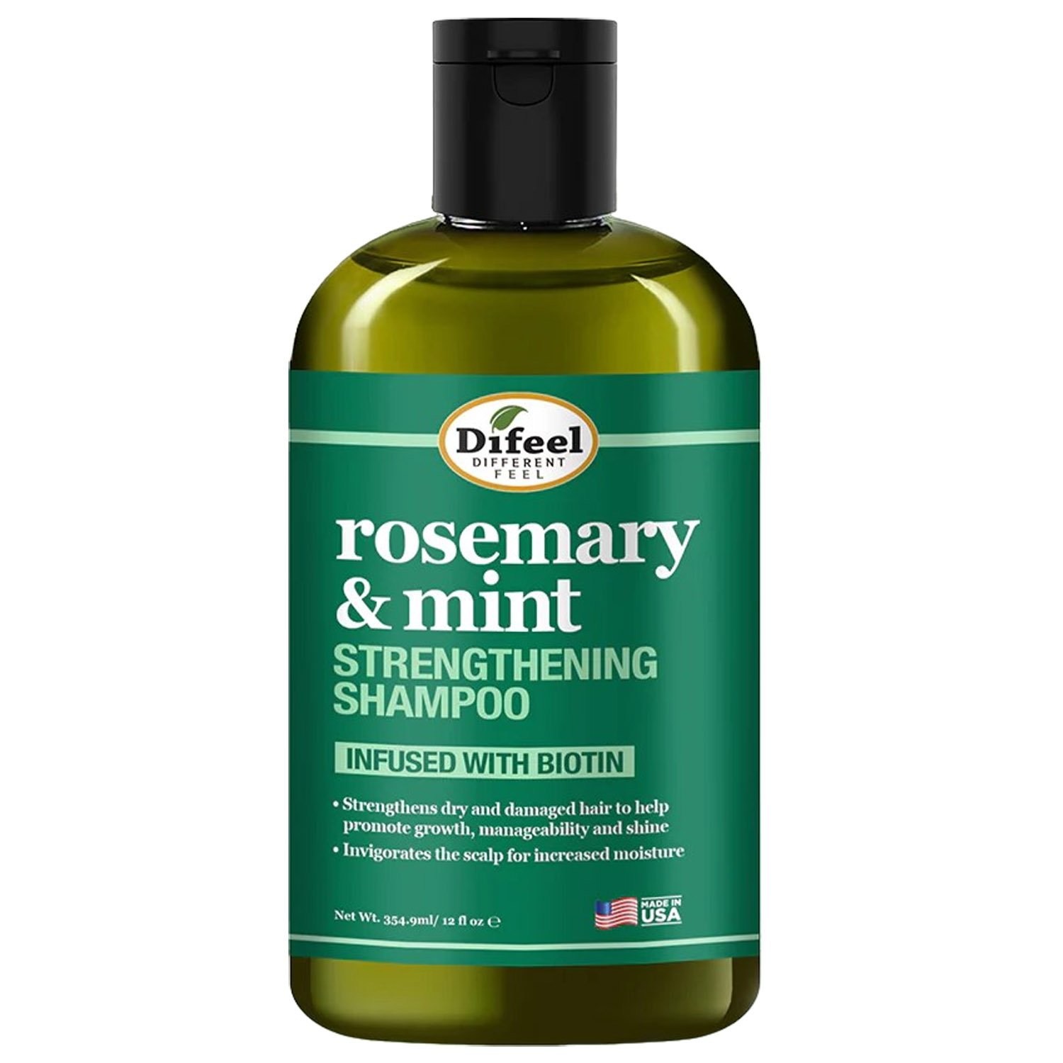 Шампунь для волосся Difeel Rosemary and Mint Hair Strengthening Shampoo with Biotin, 355 мл - фото 1