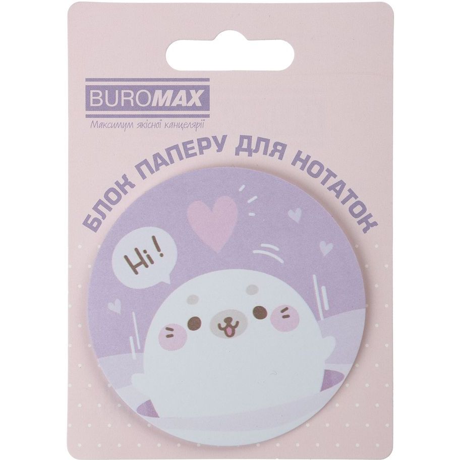 Блок паперу для нотаток Buromax Cute Seal з клейким шаром 70х70 мм 30 аркушів в асортименті (BM.2381-72) - фото 5