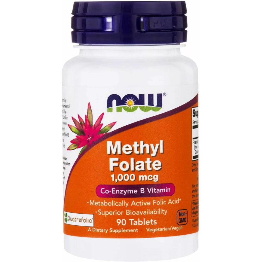 Фолиевая кислота Now Methyl Folate метилированная 1000 мкг 90 таблеток - фото 1