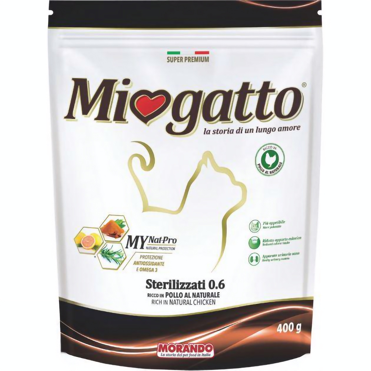 Сухий корм для стерилізованих котів Morando MioGatto Sterilised, з натуральною куркою, 400 г - фото 1