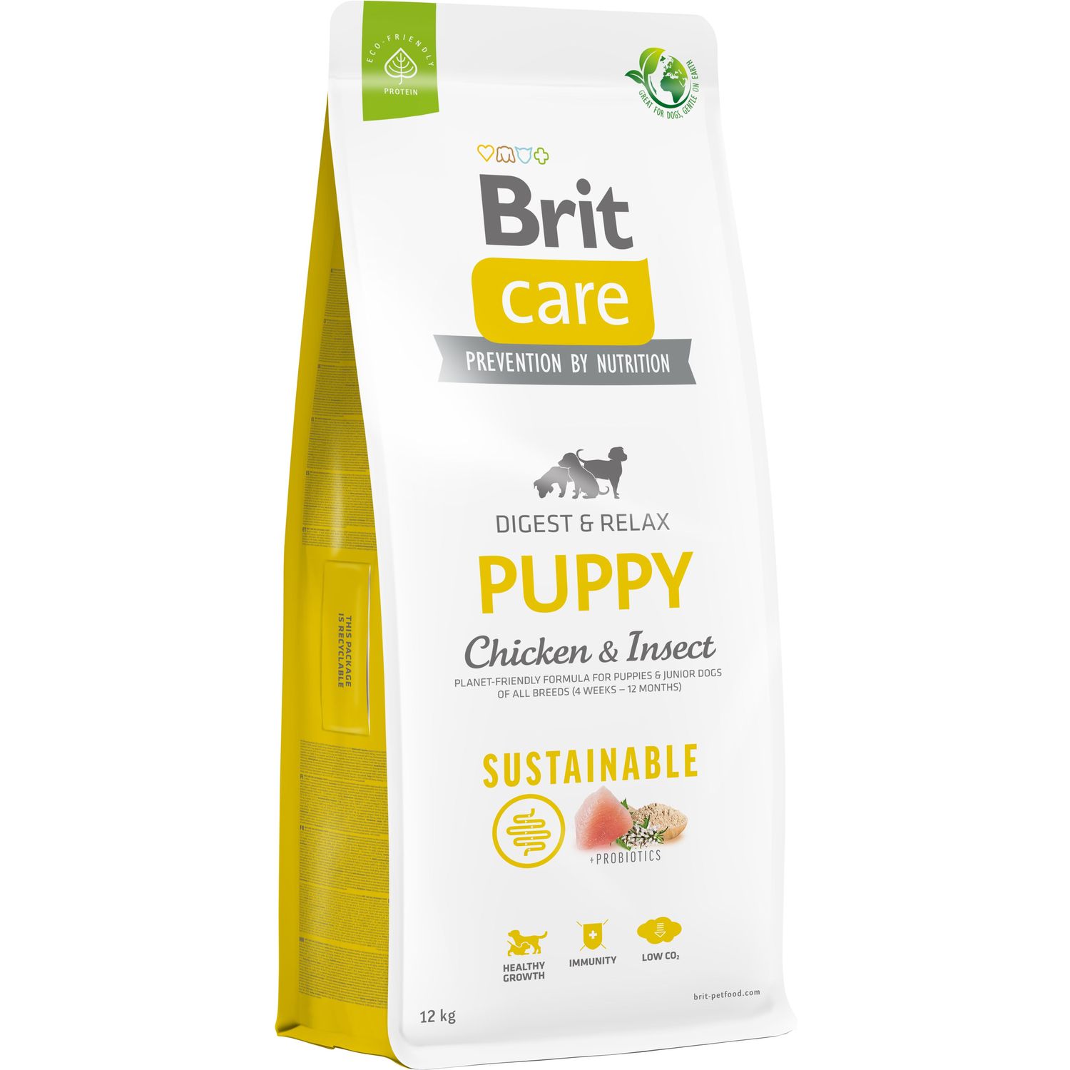 Сухий корм для цуценят Brit Care Dog Sustainable Puppy, з куркою та комахами, 12 кг - фото 1