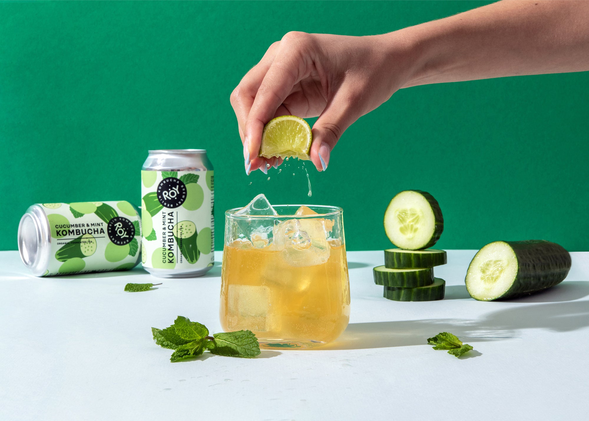 Напиток Roy Kombucha Cucumber & Mint органический 0.33 л - фото 3