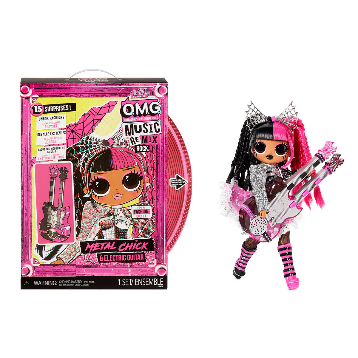 Ігровий набір з лялькою L.O.L. Surprise O.M.G. Remix Rock Леді-Метал з електричної гітарою (577577) - фото 2