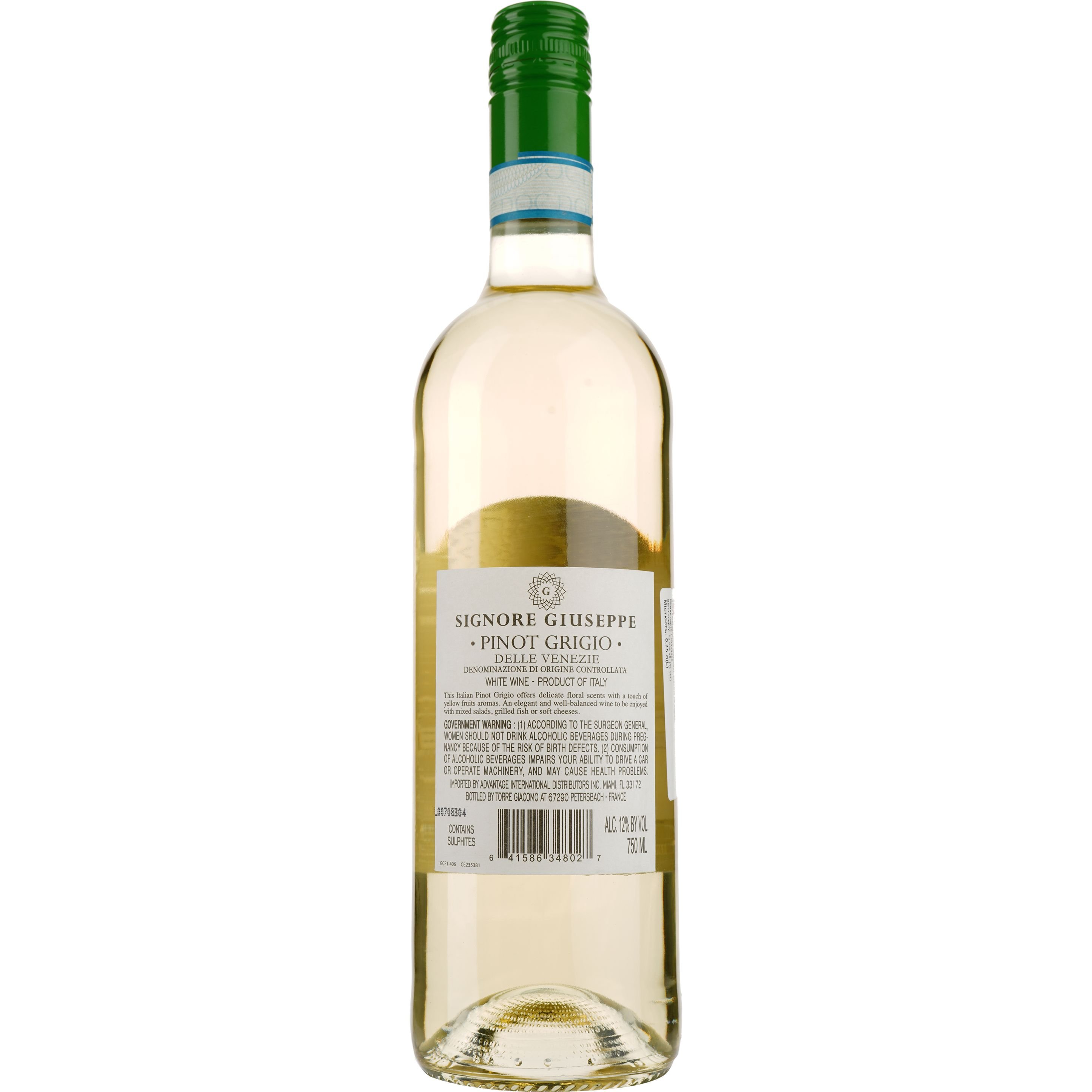 Вино Signore Giuseppe Pinot Grigio Delle Venezie, біле, вино 0,75 л - фото 2