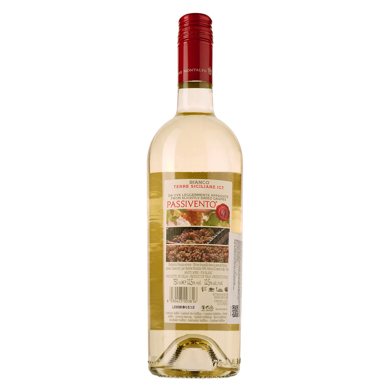 Вино Barone Montalto Passivento Terre Siciliane IGT, біле, напівсухе, 0,75 л - фото 1