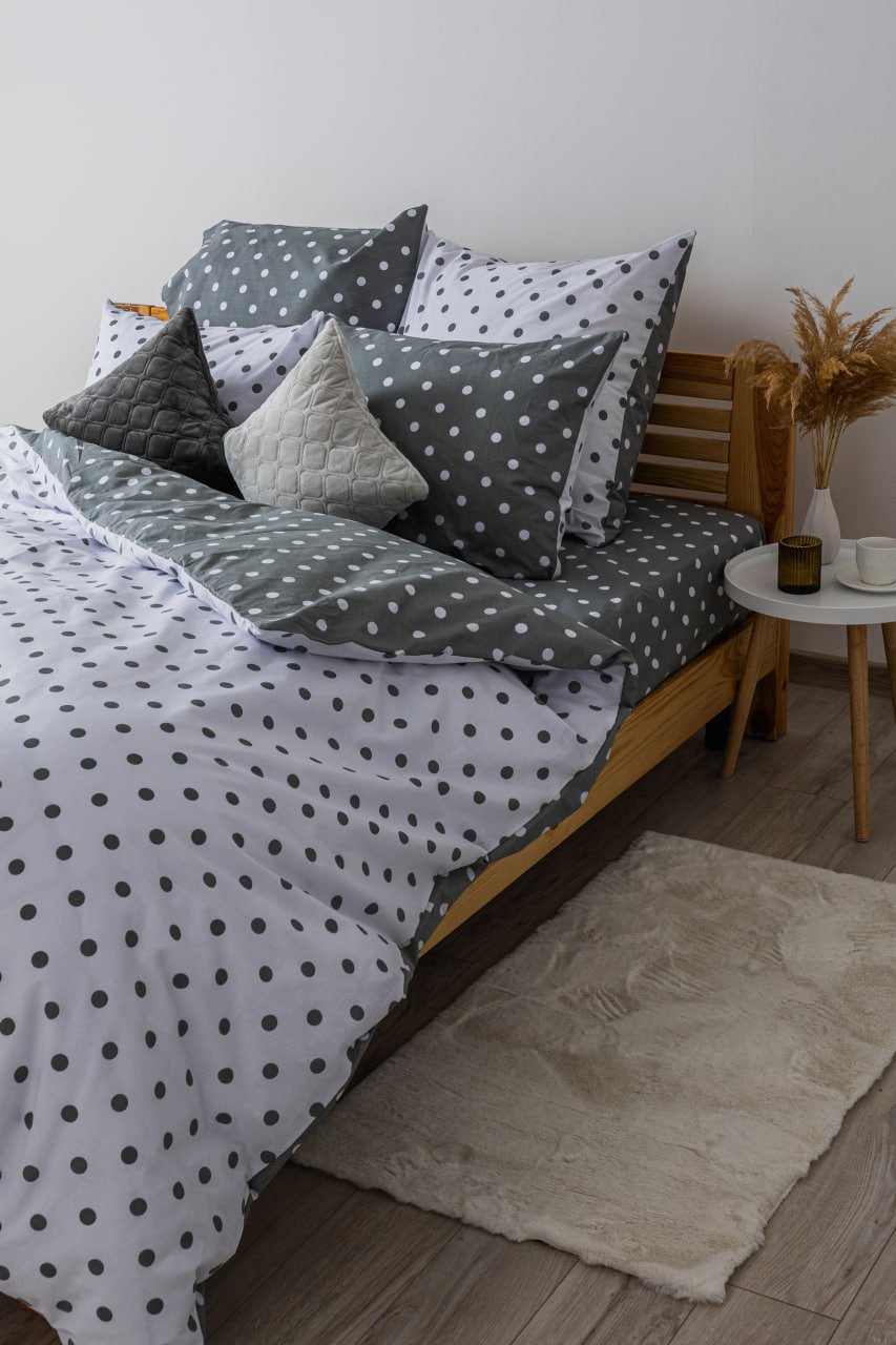 Комплект постельного белья ТЕП Happy Sleep Grey Dots двуспальный бело-серый (2-03795_25117) - фото 4