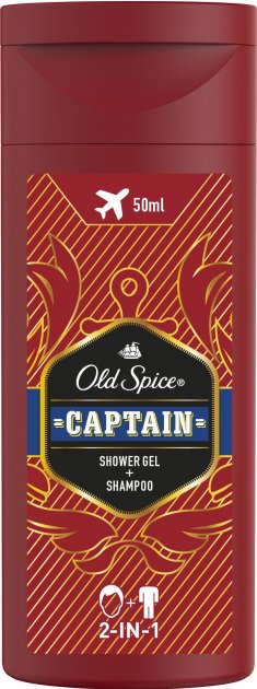 Гель для душу Old Spice + Шампунь 2в1 Captain, 50мл - фото 1