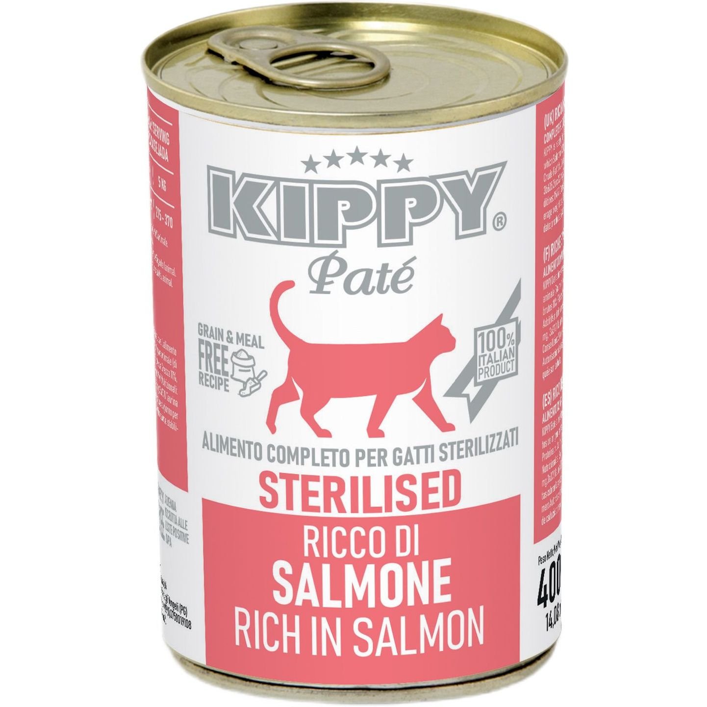Влажный корм для стерилизованных кошек Kippy паштет с лососем 400 г - фото 1