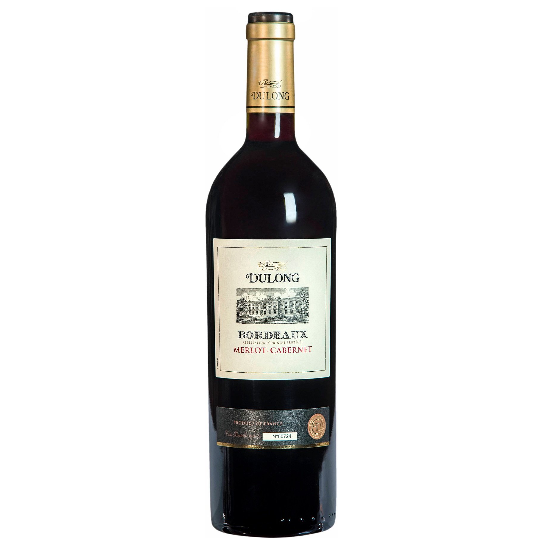 Вино Dulong Bordeaux Merlot-Cabernet, красное, сухое, 12-12,5%, 0,75 л - фото 1