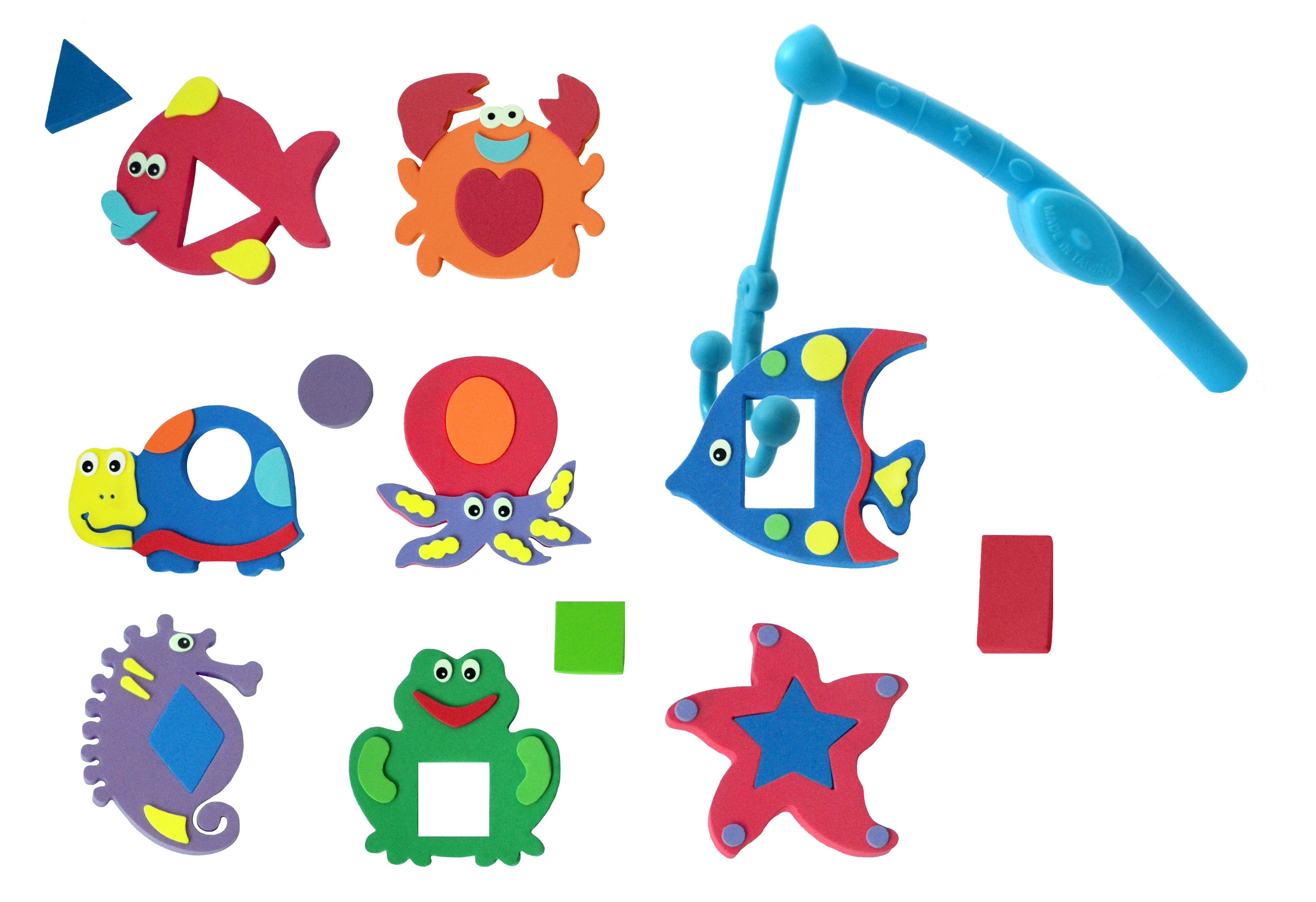 Аква-пазлы Baby Great Морские жители и фигуры, 9 игрушек (GB-7624) - фото 2