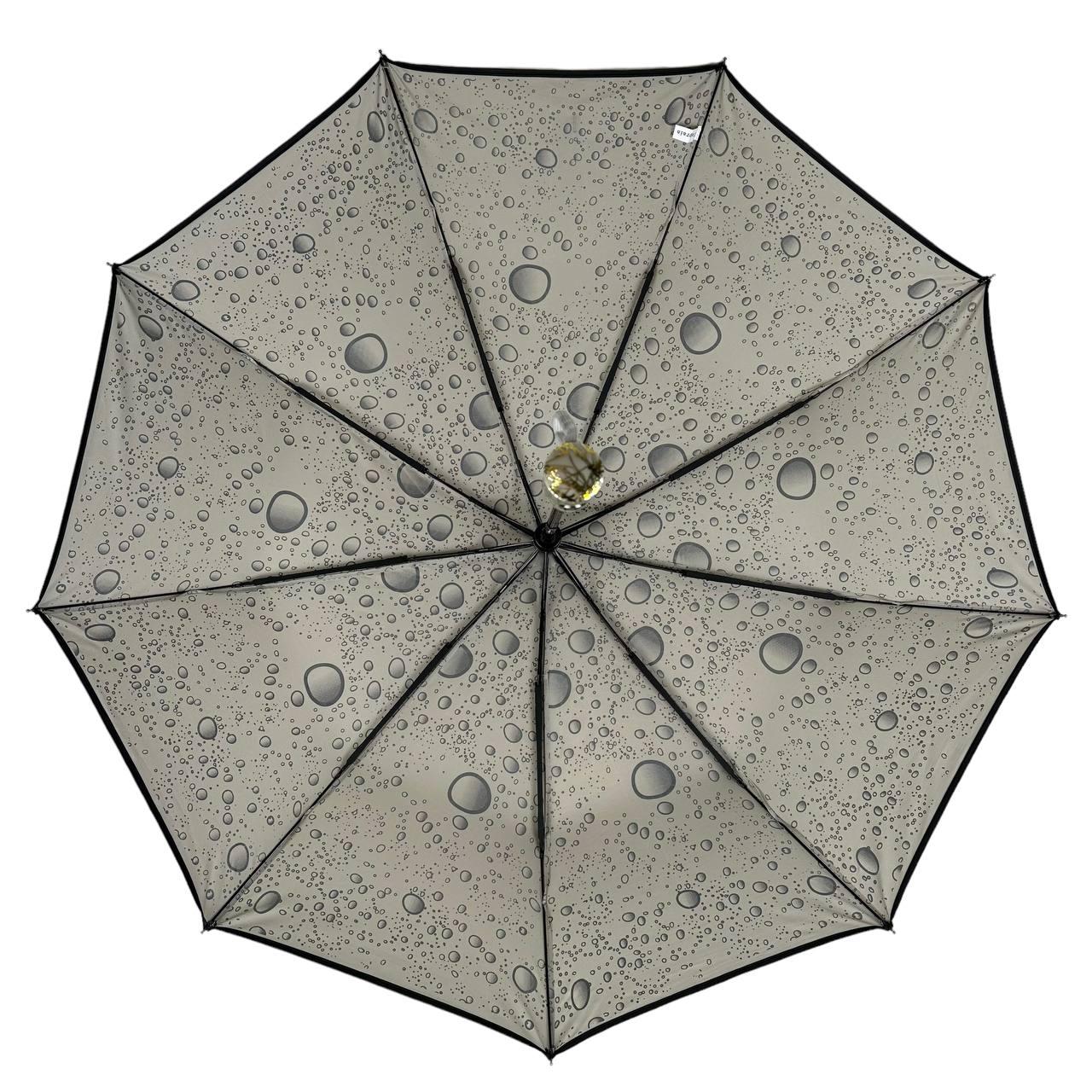 Женский складной зонтик полуавтомат Toprain 99 см серый - фото 3