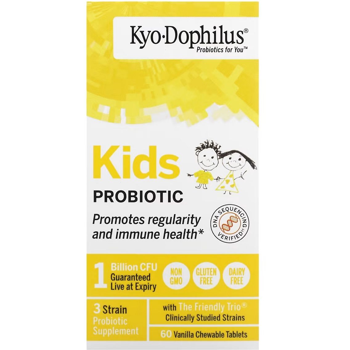 Пробиотик для детей Kyolic Kids Probiotic вкус ванили 60 жевательных таблеток - фото 2