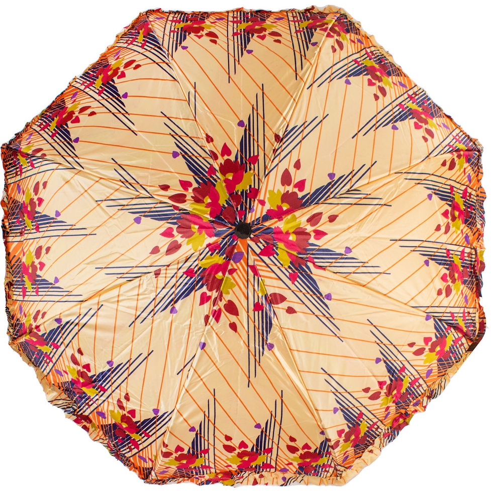 Женский складной зонтик полуавтомат Eterno 98 см бежевый - фото 1