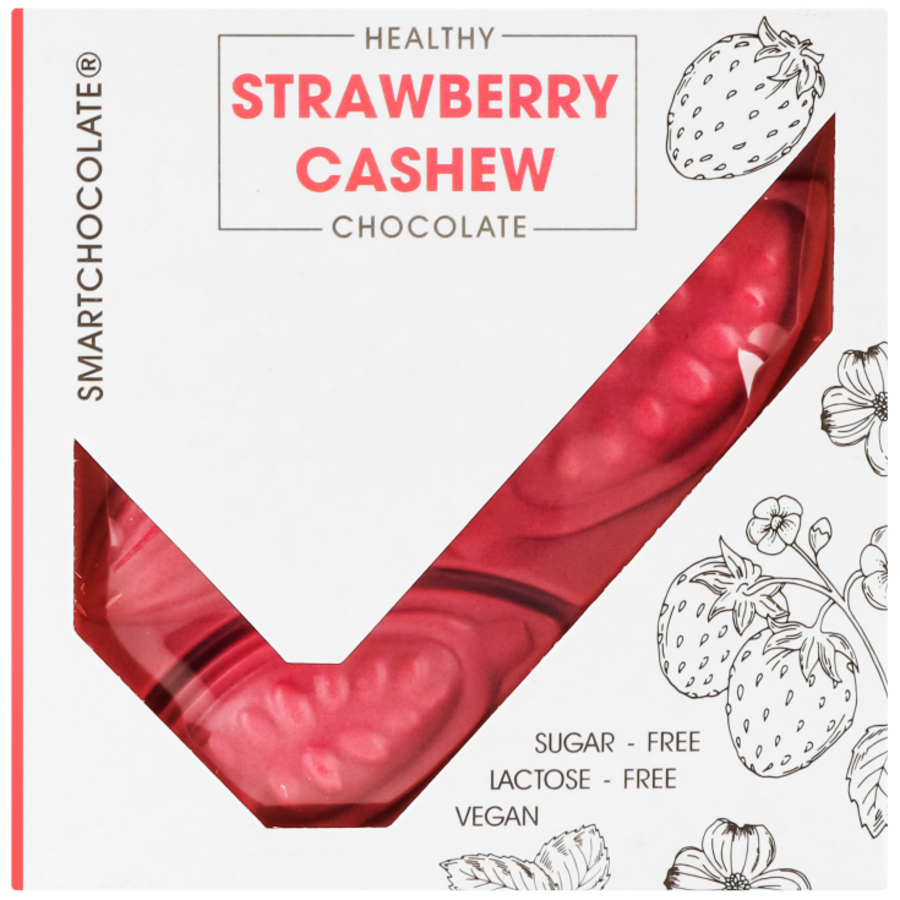 Шоколад SmartChocolate Strawberry&Cashew без цукру 75 г (935116) - фото 1