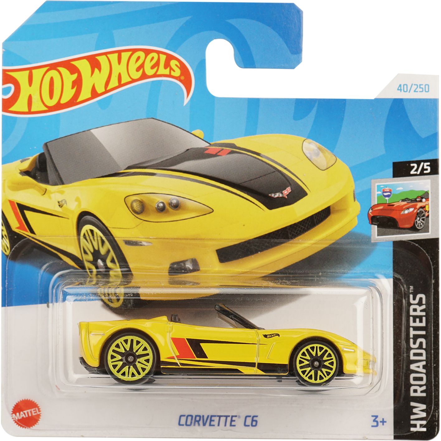 Базовая машинка Hot Wheels HW Roadsters Corvette C6 желтая (5785) - фото 1