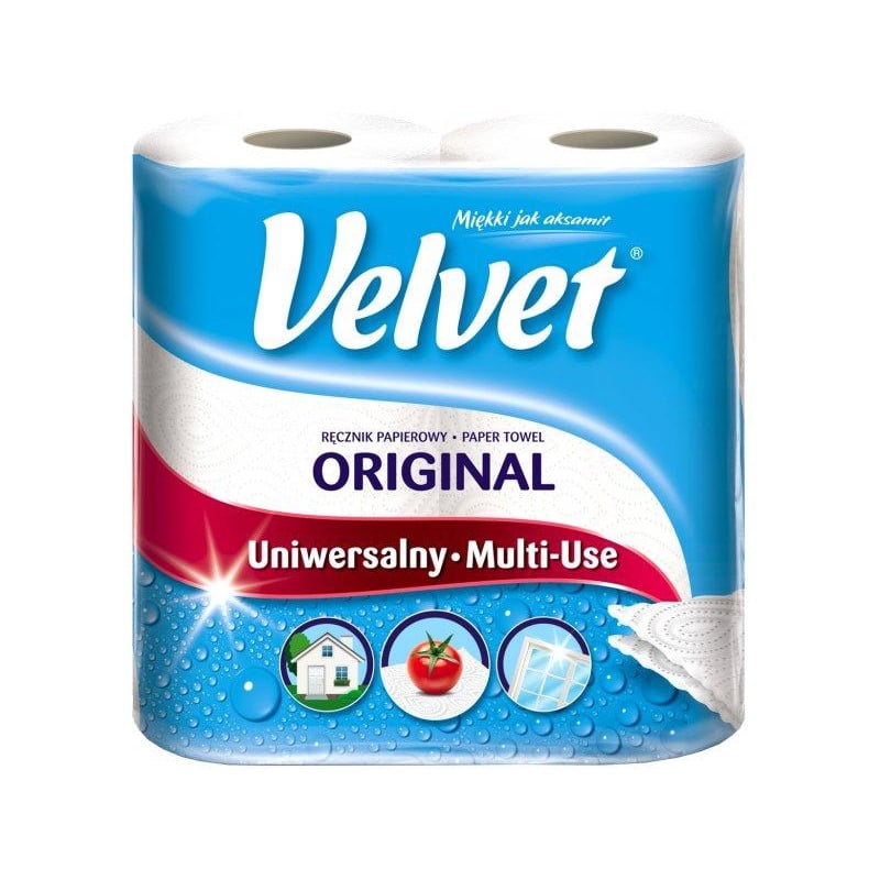 Бумажные полотенца Velvet Ecolabel, двухслойные, 2 рулона - фото 1