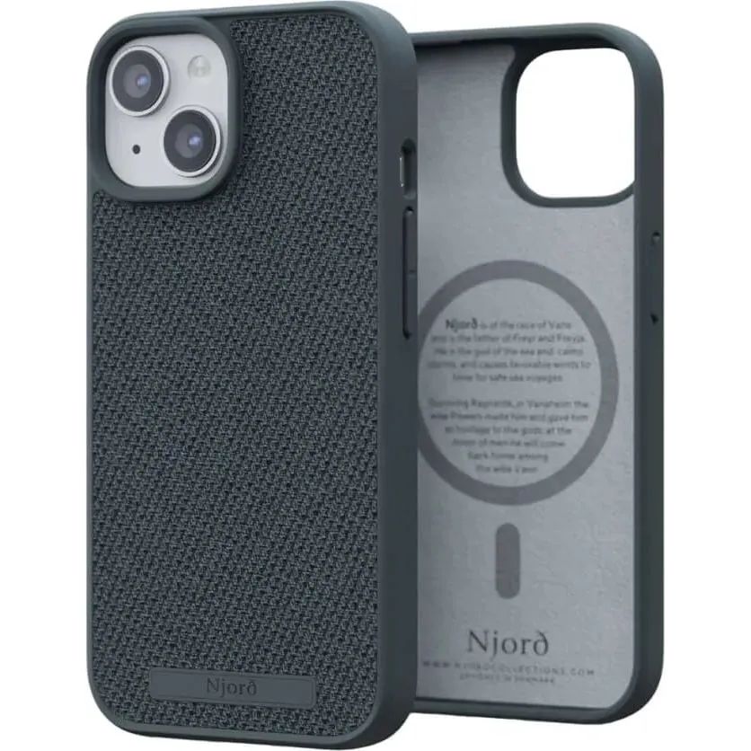 Чехол-накладка Njord Fabric MagSafe Case Dark Grey для iPhone 15 - фото 1