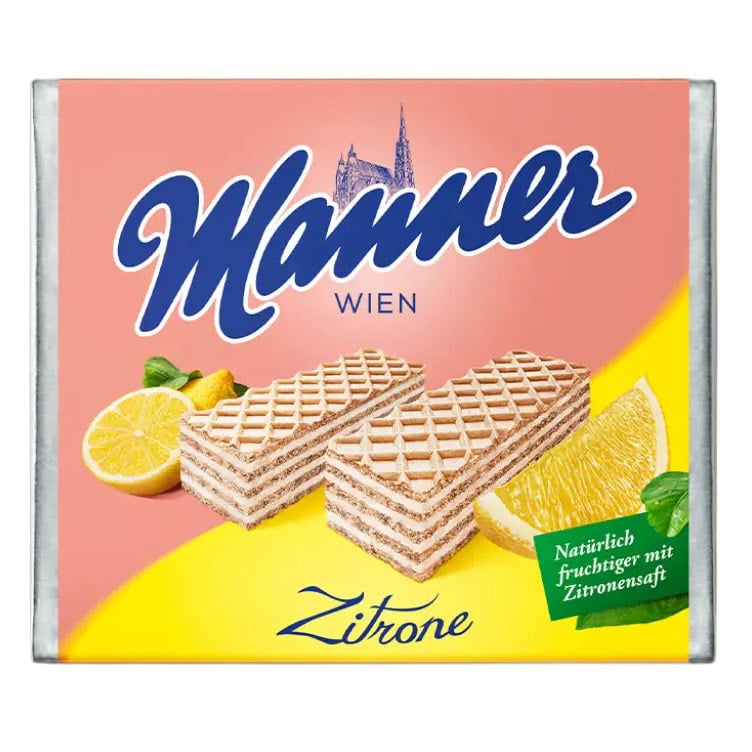 Вафли Manner Zitrone с лимонным кремом 75 г - фото 1