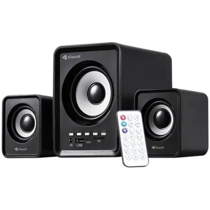 Комп'ютерні колонки Kisonli U2800BT 2.1 Bluetooth AUX Black - фото 1