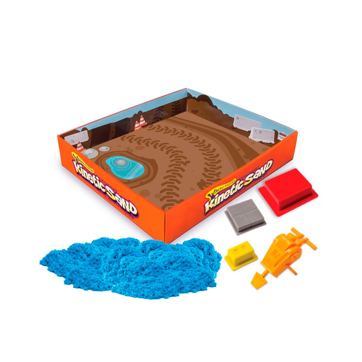 Набор кинетического песка для творчества Kinetic Sand Construction Zone, голубой, 283 г (71417-2) - фото 2