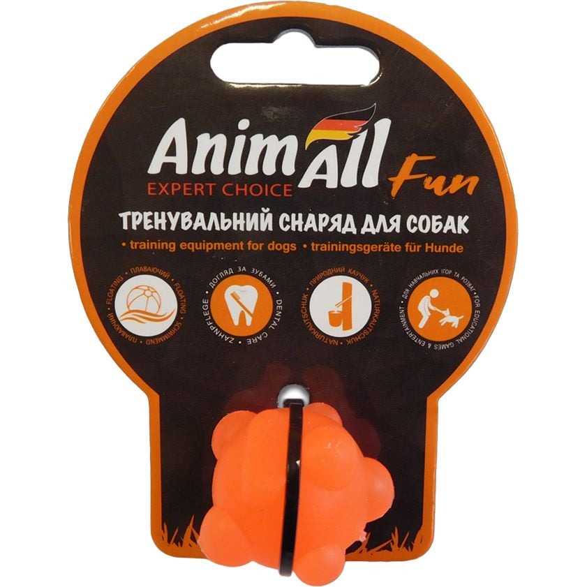 Іграшка для собак AnimAll Fun AGrizZzly Куля молекула помаранчева 3 см - фото 1