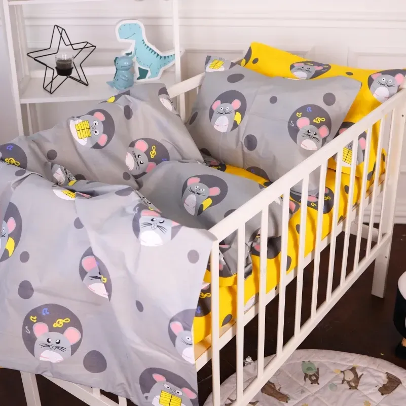 Комплект постільної білизни MirSon Бязь Kids Time 20-0029 Funny mice 160x220 см (2200009638176) - фото 1