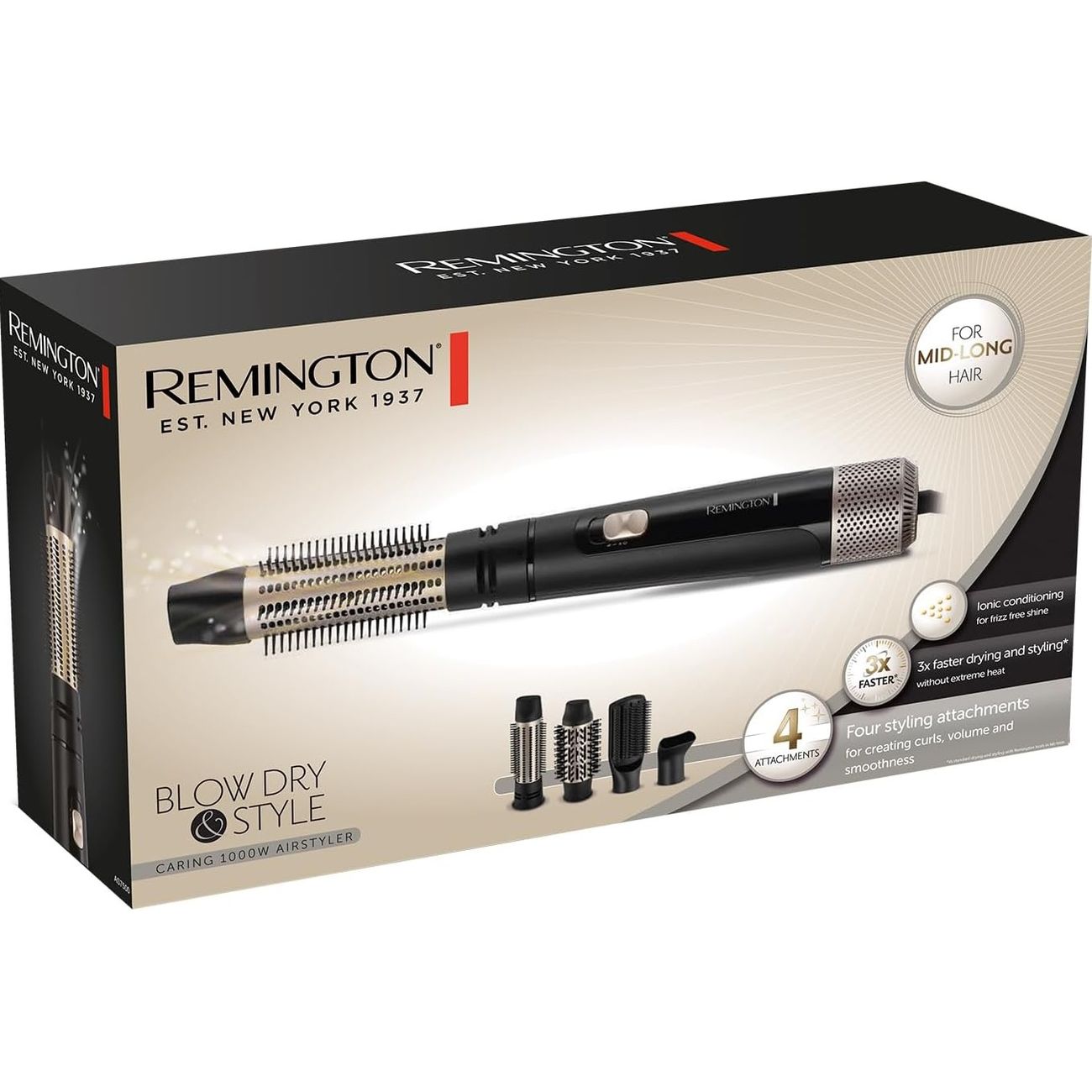 Фен-щітка Remington Blow Dry & Style Caring AS7500 чорно-золота - фото 8