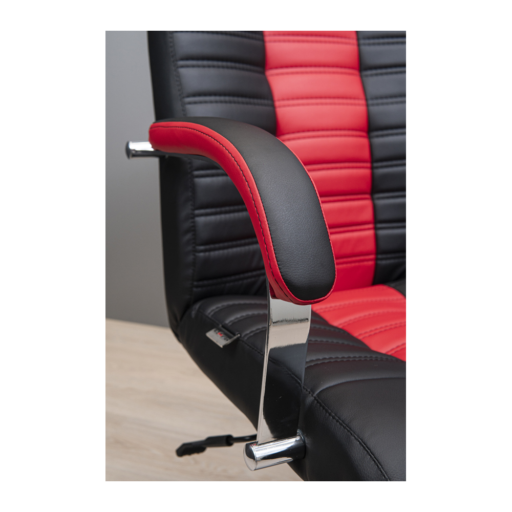 Кресло офисное Richman Атлант Хром M-2 Anyfix Флай черный + красный (RCM-1003) - фото 7