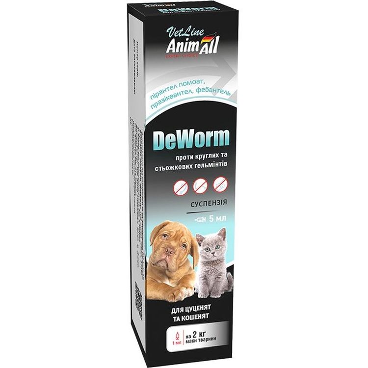 Photos - Dog Medicines & Vitamins AnimAll Антигельмінтна суспензія  VetLine DeWorm для цуценят та кошенят 5 м 