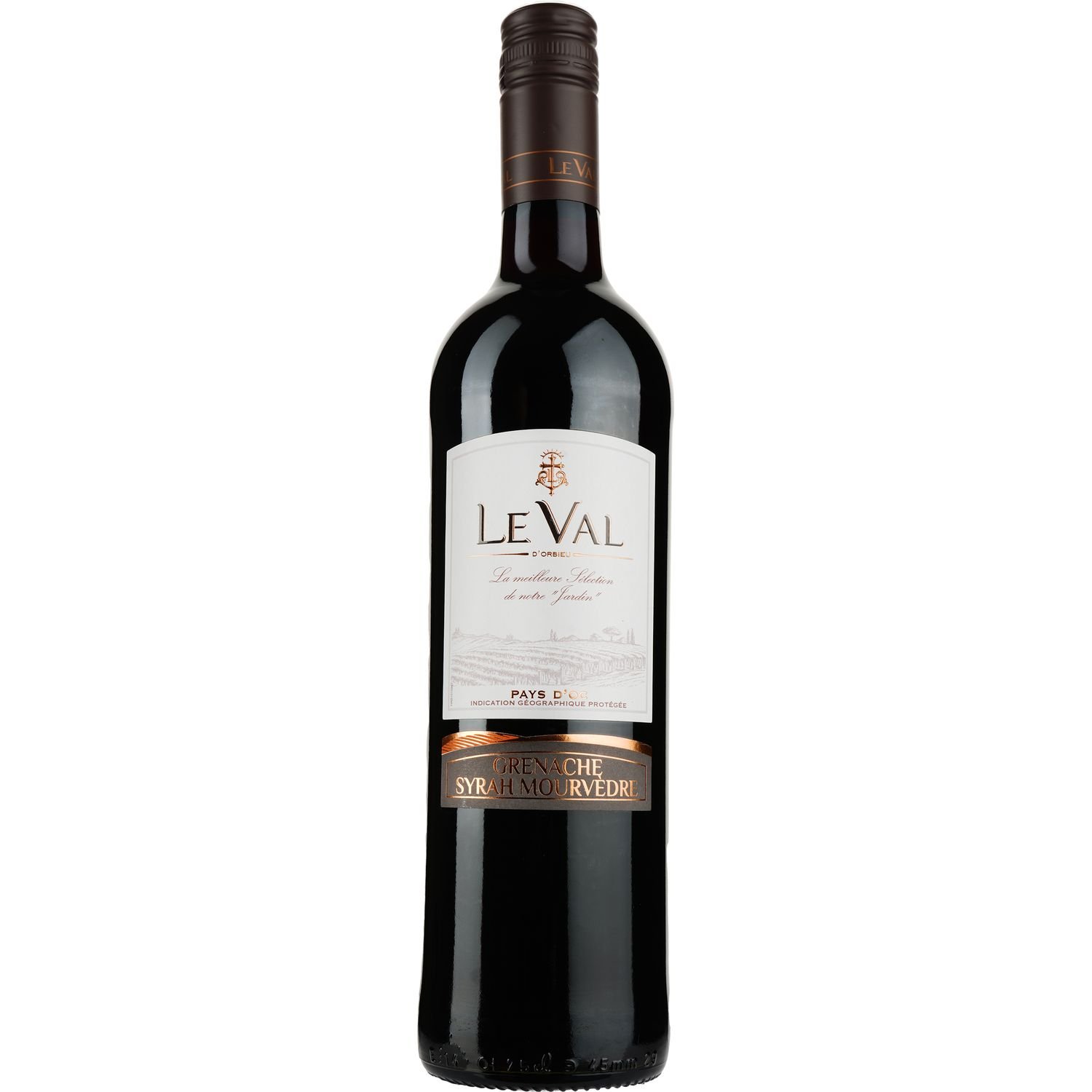 Вино Le Val Grenache Syrah Mourvedre IGP Pays D'Oc, красное, сухое, 0,75 л - фото 1