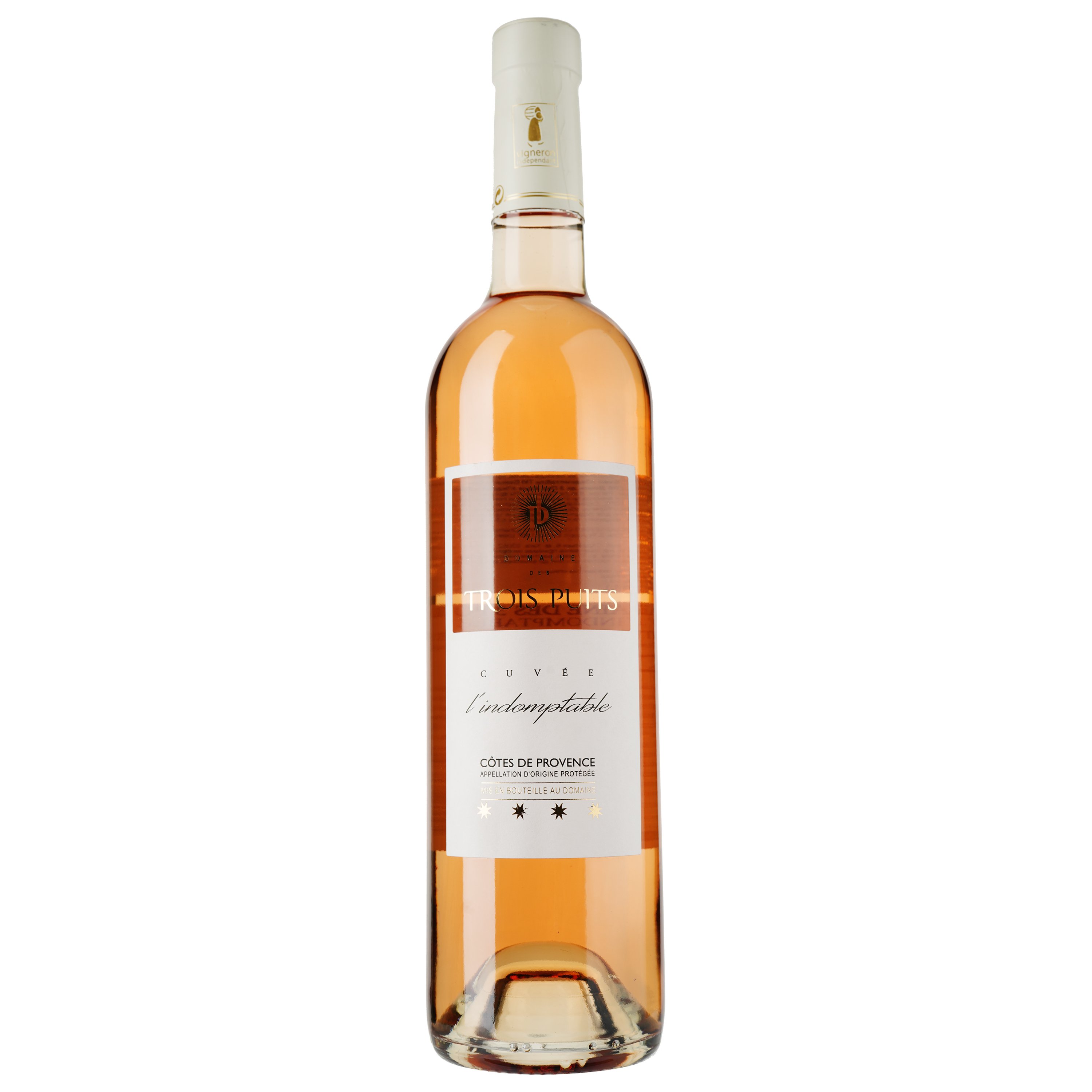 Вино Domaine des Trois Puits Rose Cuvee l'Indomptable AOP Cotes de Provence, розовое, сухое, 0.75 л - фото 1