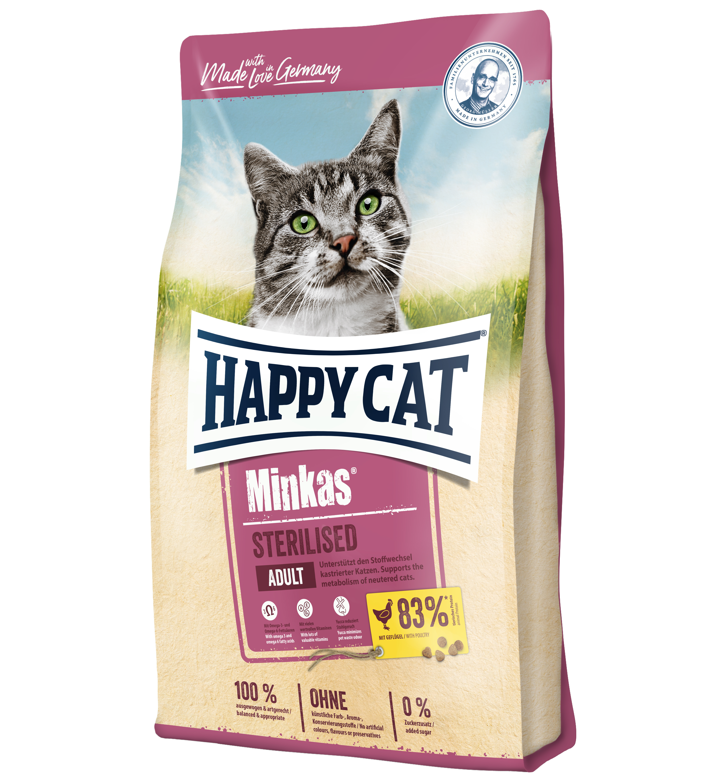 Сухий корм для стерилізованих котів Happy Cat Minkas Sterilised Geflugel, з птицею, 0,5 кг (70402) - фото 1