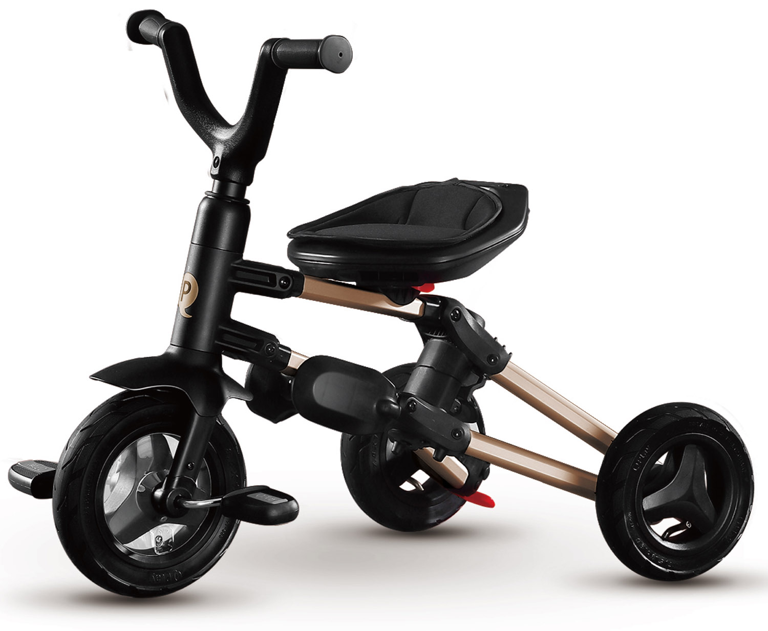 Детский трехколесный складной велосипед Qplay Nova+ Air, золотистый (S700Gold+Air) - фото 2
