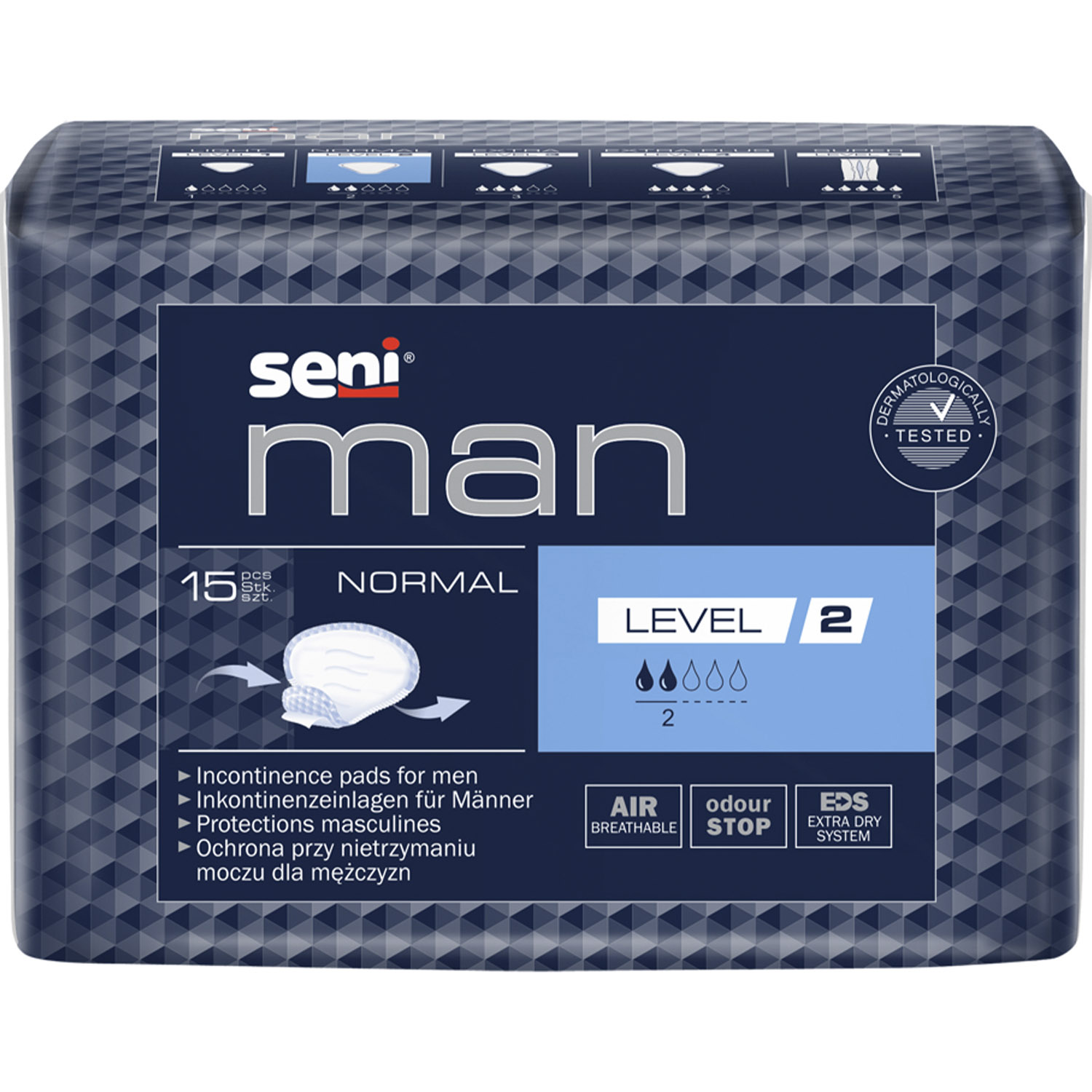 Прокладки урологічні Seni Man Normal Level 2 для чоловіків 15 шт. - фото 1