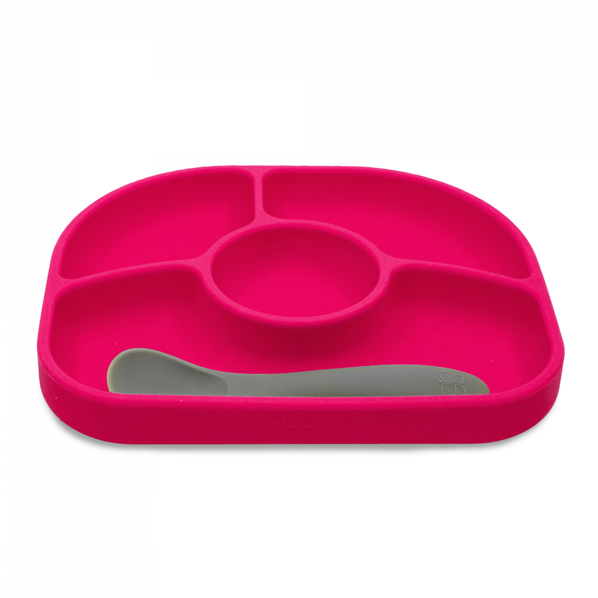 Силиконовая тарелка на присоске с ложкой BBluv, розовый (B0153-P) - фото 2