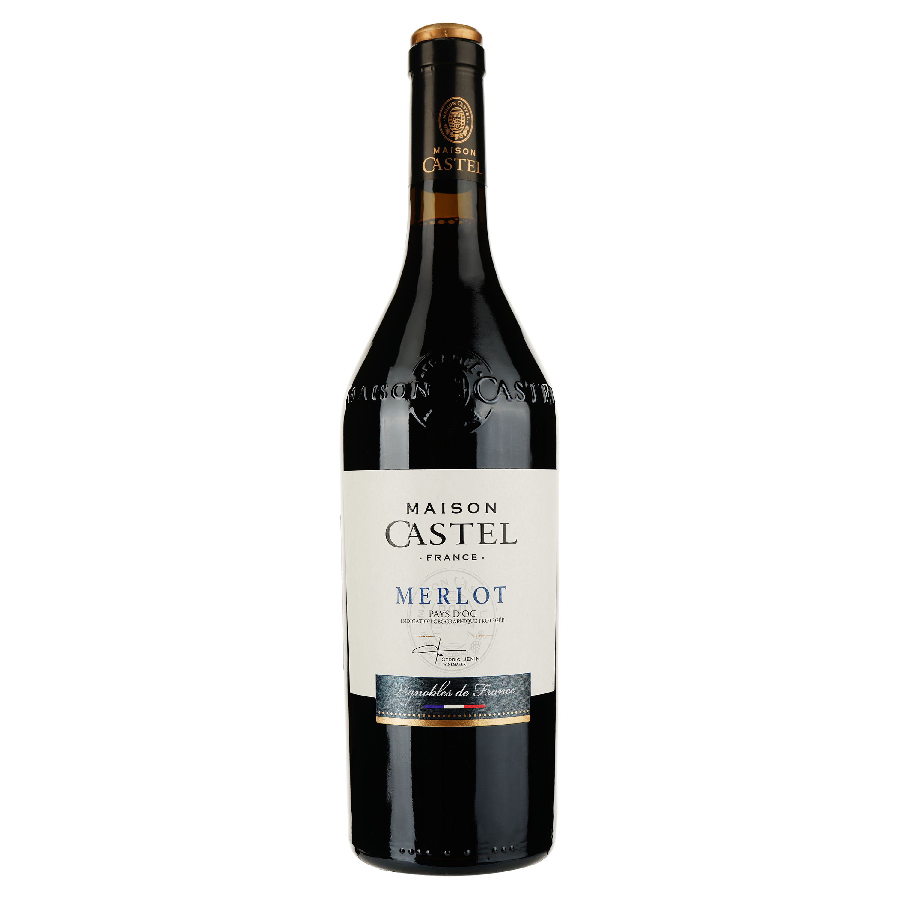 Вино Maison Castel Merlot IGP, червоне, напівсухе, 13%, 0,75 л - фото 1