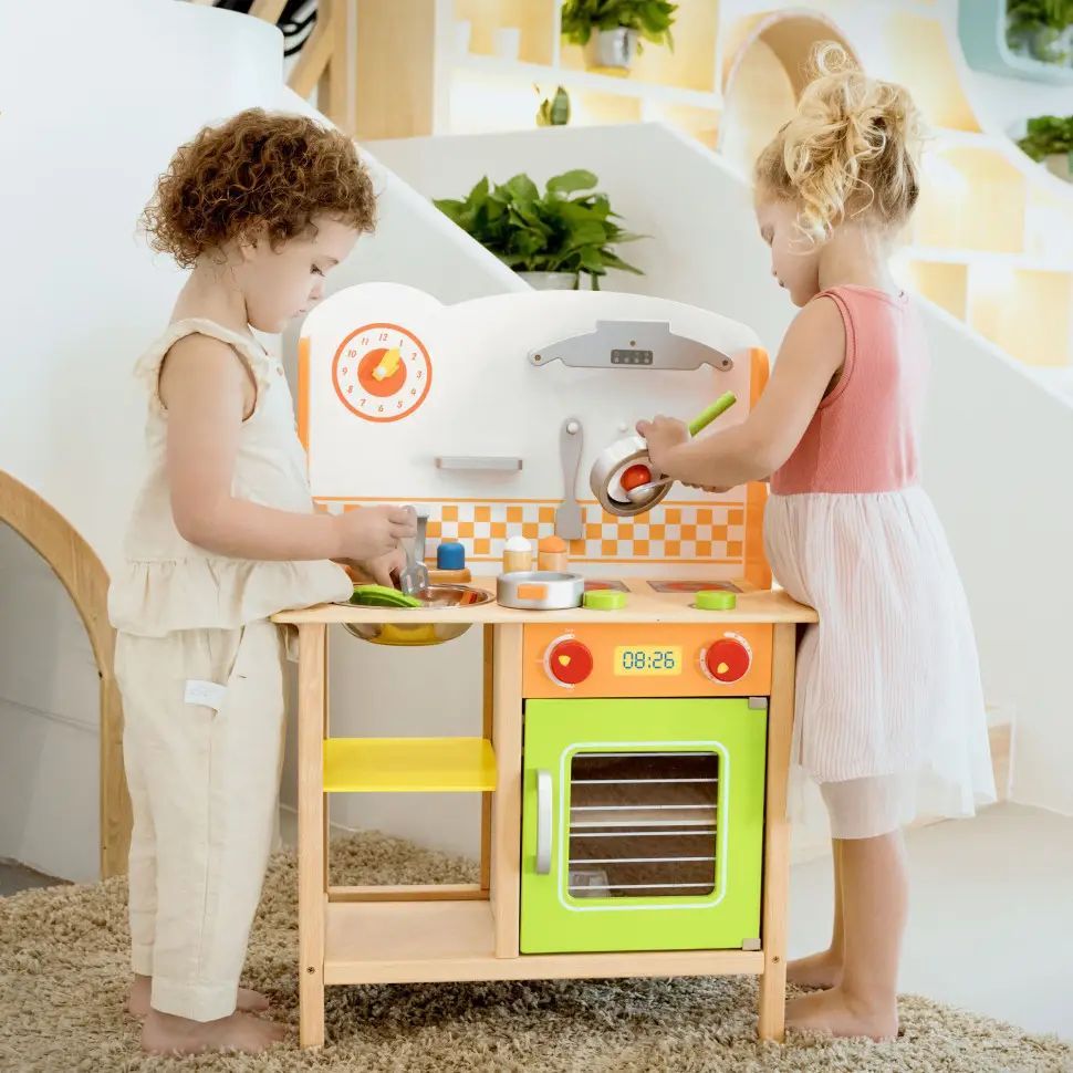 Ігровий набір Viga Toys Дитяча кухня з посудом (50957FSC) - фото 5