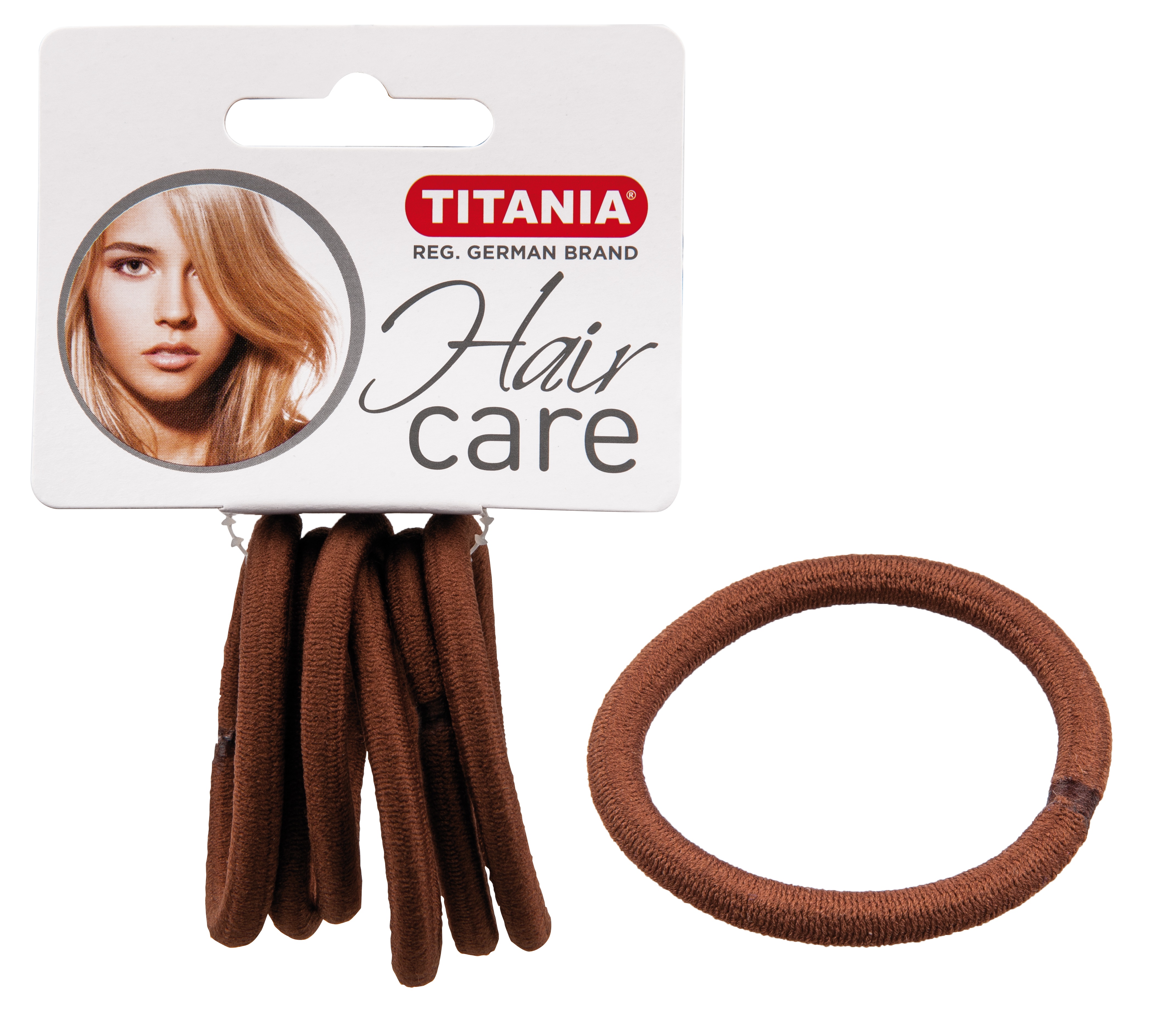 Набір еластичних резинок для волосся Titania, 6 шт., 5 см, коричневий (7813) - фото 1