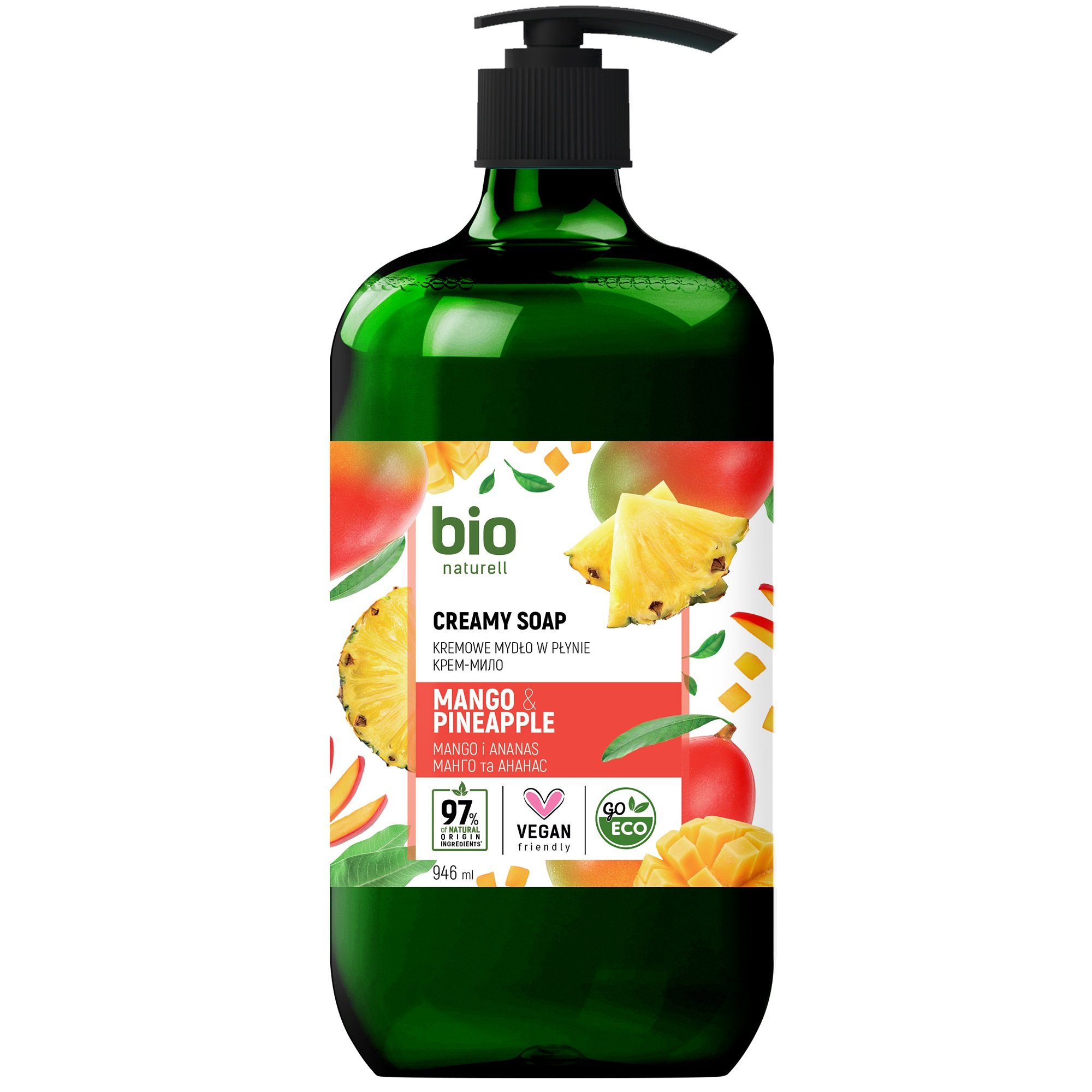 Крем-мыло Bio Naturell Mango&Pineapple Creamy soap with Pump, 946 мл - фото 1