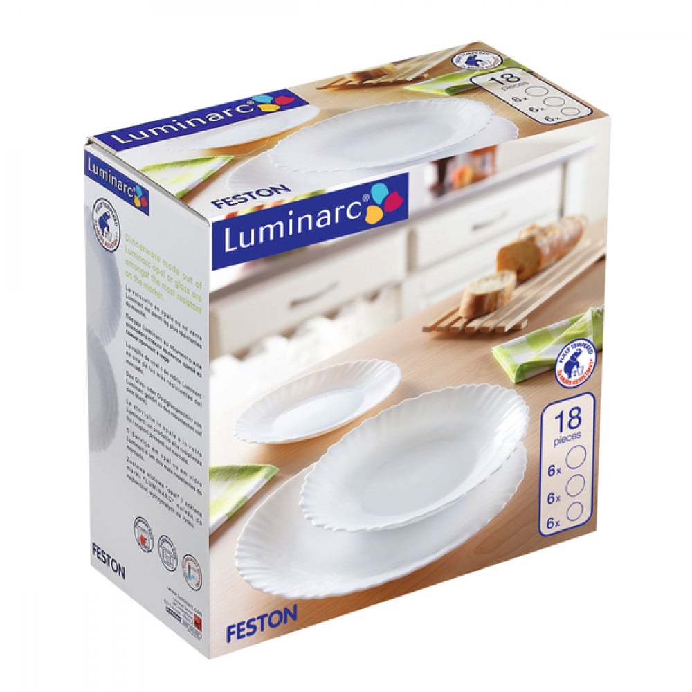 Сервиз Luminarc Feston, 6 персон, 18 предметов, белый (D8786) - фото 3
